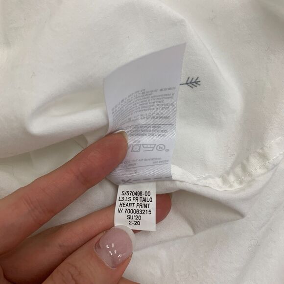 Banana Republic Tailored Fit Shirt Womens 4 White Arrow Heart Button Up Collared - Picture 9 of 11